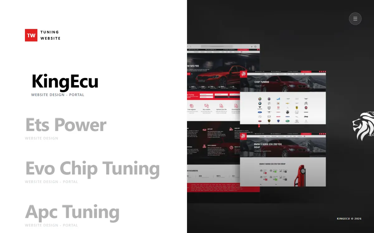 Tuning Website ana sayfa ekran görüntüsü